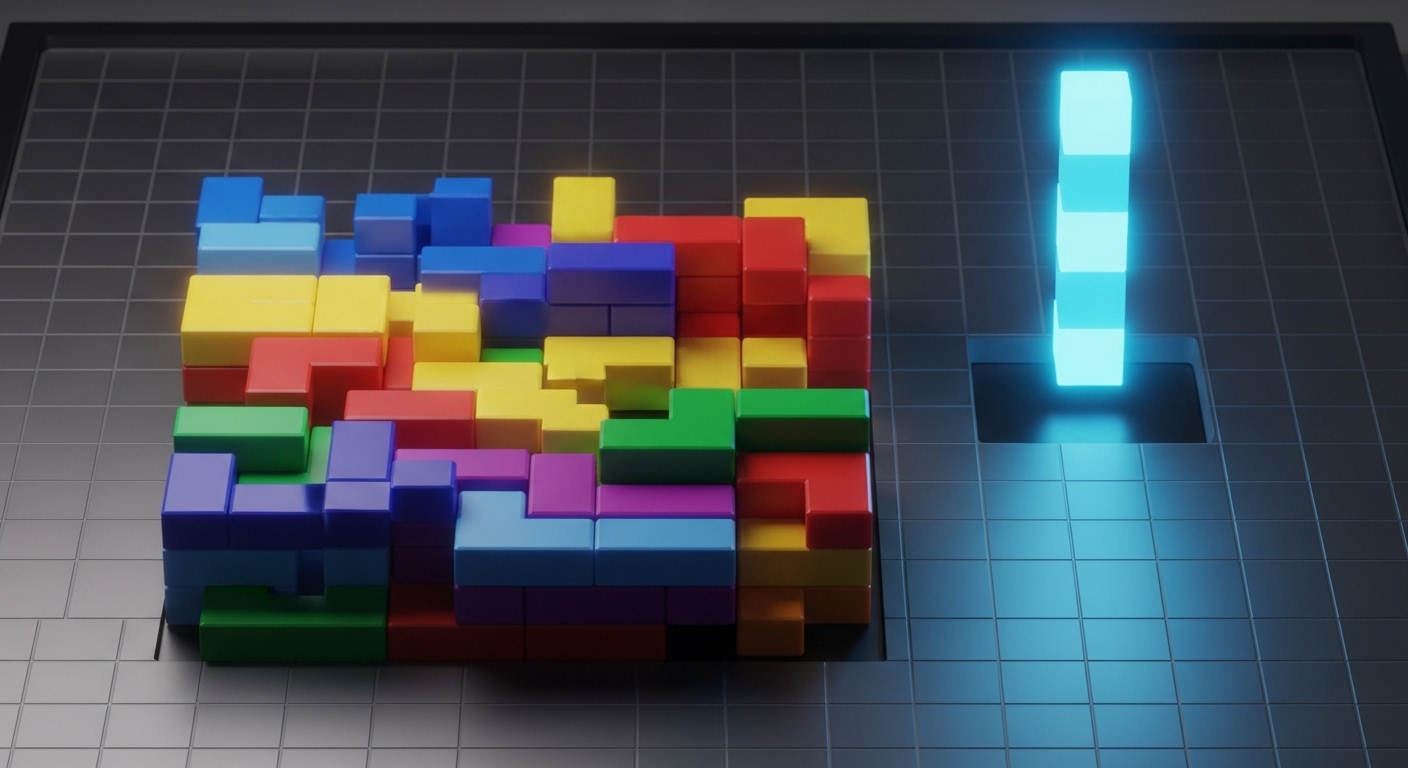 A pro-level stacking strategy in Tetris games showing the open well